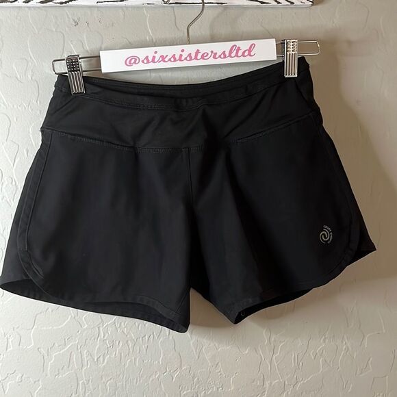 Court Shorts Black Attached Panty Front Pockets Size Petite Small Spandex Blend - Picture 3 of 10